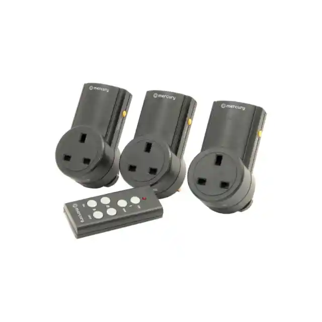 3x Wireless Remote Controlled Mains Electrical Sockets 13A UK Plug Adaptors