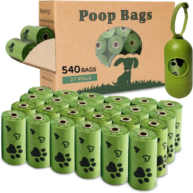 Dog Poo Bags - 540 Counts Biodegradable Poop Waste Bag Refill Rolls for Dogs inc