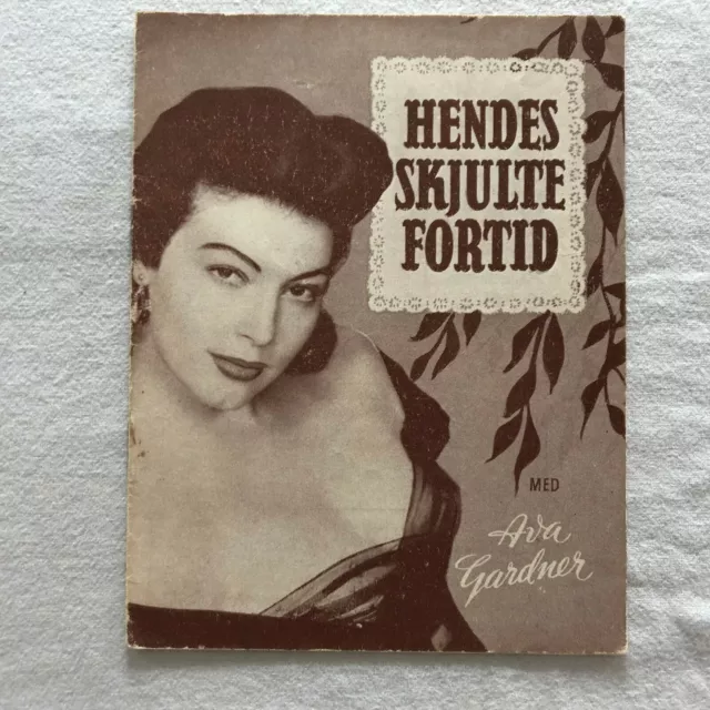 My Forbidden Past Robert Mitchum, Ava Gardner Vintage 1951 Danish Movie Program