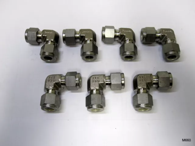 7-QTY Swagelok  3/8" Stainless Steel Union Elbow SS-600-9