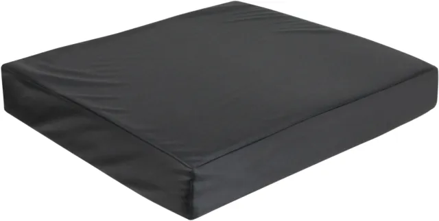 Vinyl Wheelchair Cushion with Memory Foam Top Wipe Clean Black With Vinyl Cover