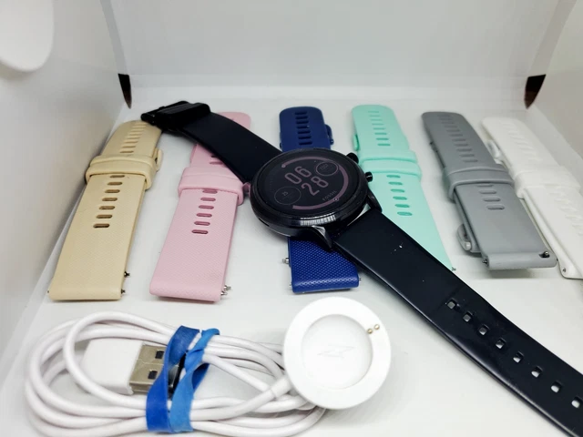 Fossil 44mm Gen 5 Carlyle Touchscreen Smartwatch mit 6 farbigen Bändern (gebraucht)