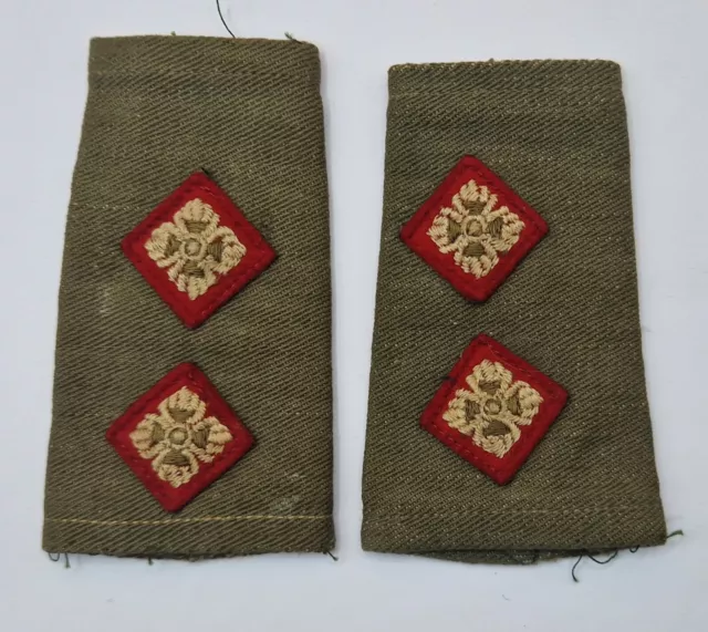 Post WW2 1950s British Army Infantry Lieutenant Embroidered Rank Slide Pair