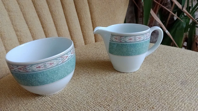Jarra y tazón de azúcar de leche azteca Wedgwood
