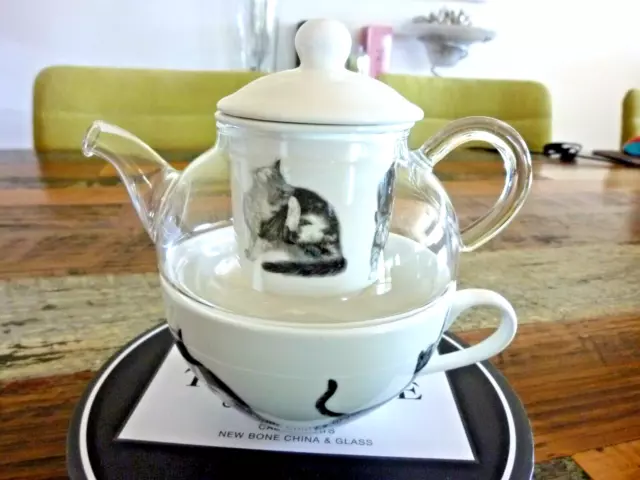 Teapot Set - Tea for One - Cat Design by Ashdene PICK UP ONLY VIC