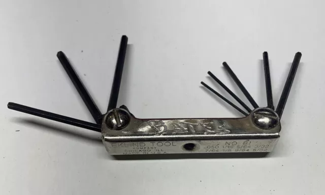 Vintage Allen Wrench Set Eklind Tool Company No. 81 Made in USA