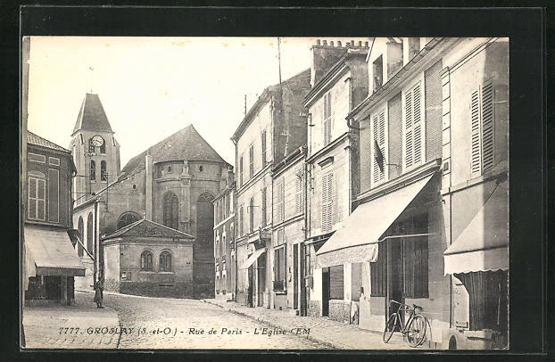 CPA Groslay, Rue de Paris, L'Eglise