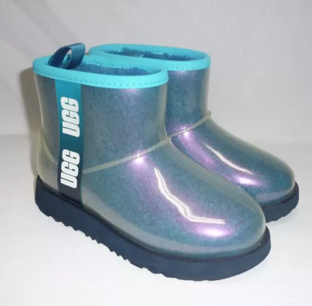 UGG Shoes Youth 1 Classic Clear Mini II Gradient "Pearl" Rain Boots Ankle