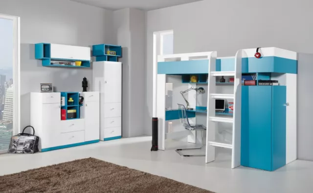 Etagenbett MOBI M20 Bett Hochbett Multifunktionsbett mit Schreibtisch Schrank 3