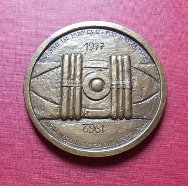 Médaille En Bronze Rare - Centi Informatique 1982 Par Santucci - Collection