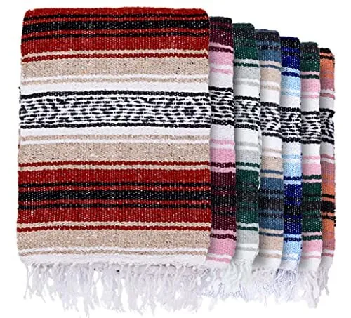 Handcrafted Mexican Blanket, Serape Blanket, Mexican Blankets and Mocha