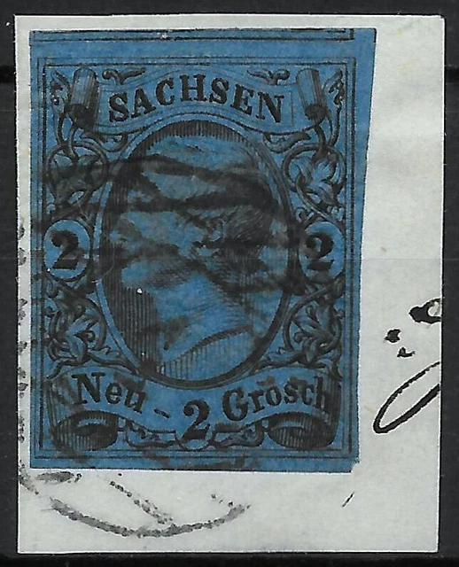 Sachsen 1855 . MiNr.11 . 3 Neugroschen . N1 Dresden . BPP geprüft