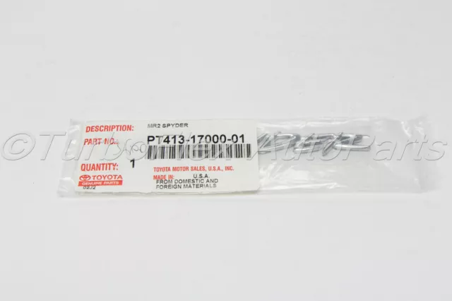 Toyota MR2 Spyder 2000-2005 Rear Bumper Emblem Genuine OEM      PT413-17000-01
