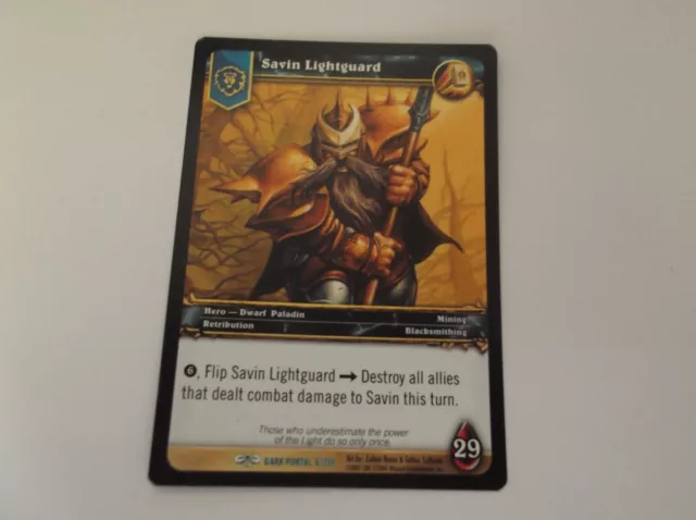 World of Warcraft: Dark Portal "SAVIN LIGHTGUARD" #6 Hero Trading Card