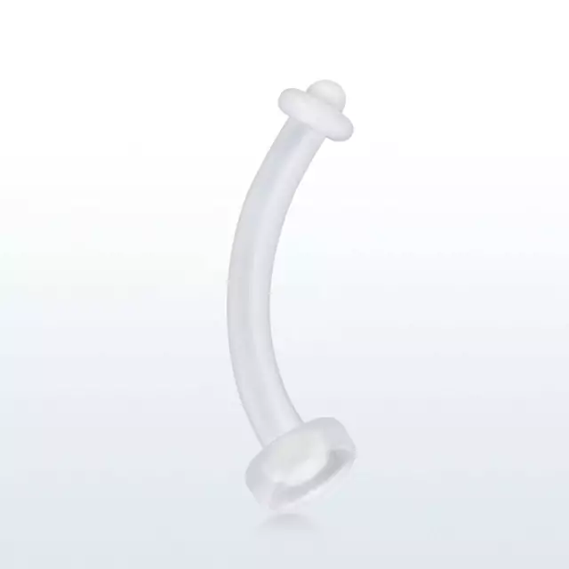 Bioflexible belly piercing retainer with rubber O-ring 1.2mm to 1.6mm