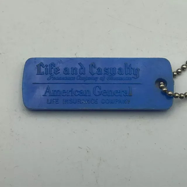 Vintage American General Life + Casualty Insurance Co. Tennessee FOB Keychain  /