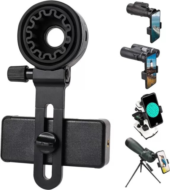 LAKWAR Telescope Phone Adapter, Universal Cell Phone Mount Compatible Binoculars 2