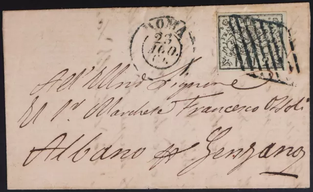 Mayfairstamps Italy 1850s roman States to Albano 2 Baj Cover aaj_67335