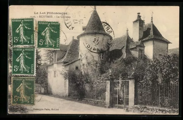 CPA Rueyres, Le Château 1921