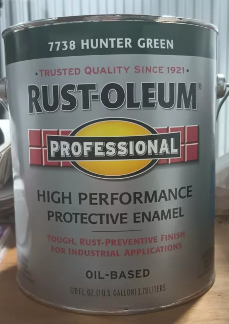 1 Gal Rustoleum 7738 Hunter Green Oil Based Enamel Paint Partial Tiny Bit Used