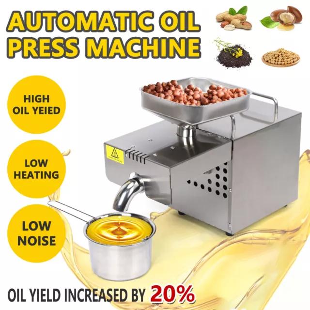 Commercial Oil Press Machine Oil Extractor Hot Cold Press Machine Stainless 220V