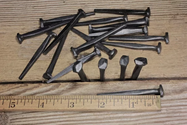 2" Rose head 20 nails antique square wrought iron vintage rustic Decorative look