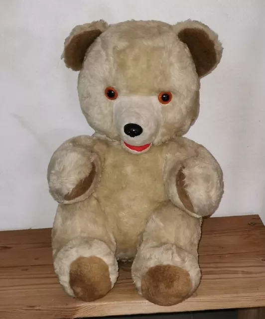 Superbe Ours géant en peluche 44 cm doudou AJENA années 80 NEUF