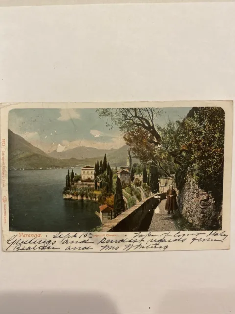 Vtg Postcard Lake Como, Varenna, Italy 1905 A8