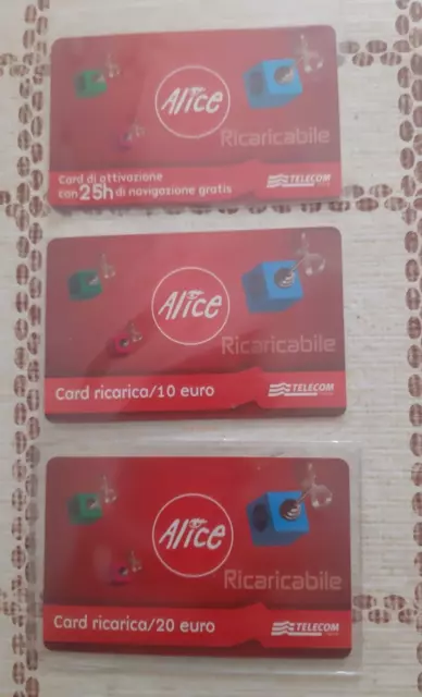 Carte Schede telefoniche - Serie Alice Ricaricabile Telecom usate