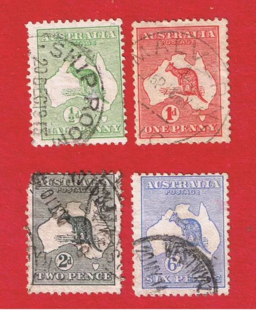 Australia #1-3 #8  VF used  Kangaroo & Map Free S/H