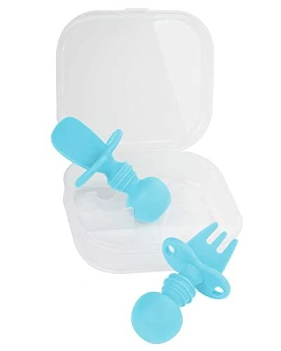 2 Pcs Baby Spoons Self Feeding 6 Months Silicone Baby Spoons First Stage and ...