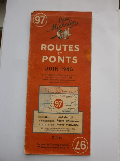 Carte Routière Michelin N°97 - 150 Km Autour De Paris - Édition 1973