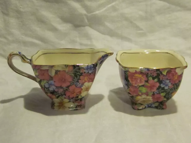 Royal Winton Florence Chintz Creamer & Sugar
