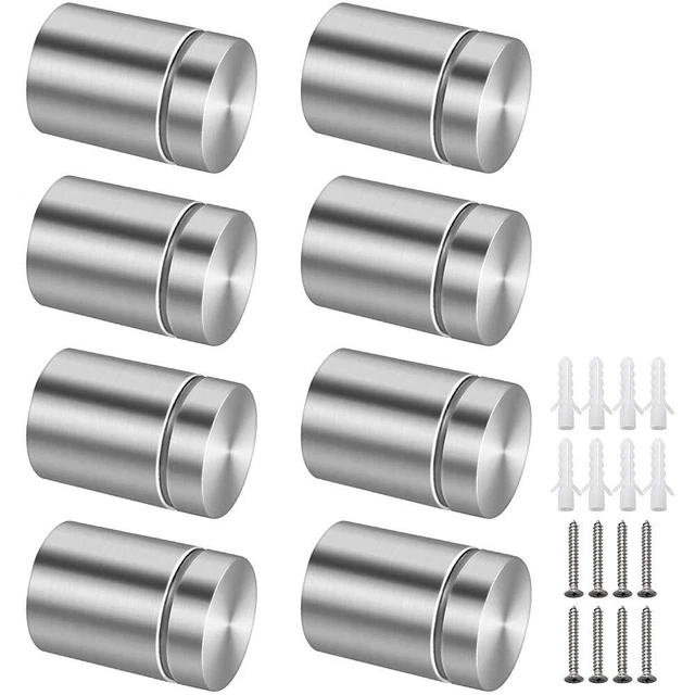 8 Distanziatori Vetro In Acciaio Inox 19x30mm - Per Cornici, Specchi E Poster - Foto 9