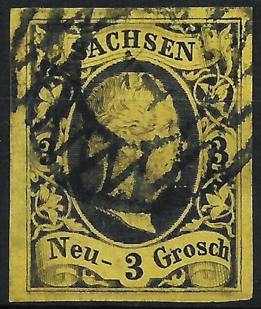 Sachsen 1851   MiNr. 6  3 Ngr.   PF I "Sachsenringel"   BPP BEFUND