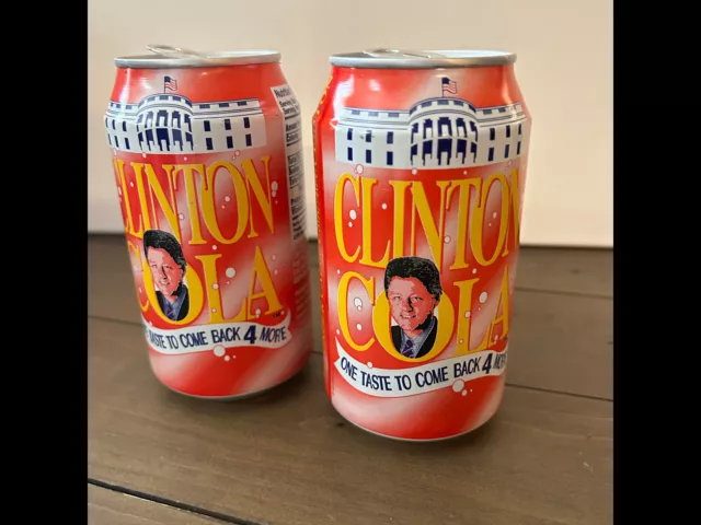 Vintage Empty Clinton Cola Can 1996 2
