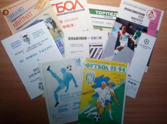 UEFA Cup 1992 - 2000 MATCH PROGRAMMES