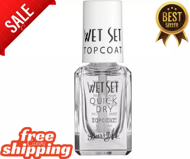Quick Dry Topcoat  Nail Varnish Top Coat Fast Drying Barry M Cosmetics 10ml