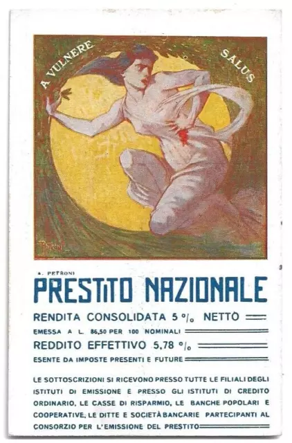 Cartolina Militare ,Prestito Nazionale - A Vulnere Salus  - Ww1