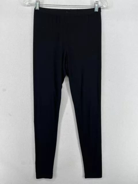 EILEEN FISHER Legging XS Stretch Jersey Elastic Waist Mid Rise Pull On Black USA