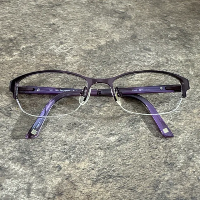 Liz Claiborne L385 OZ1T Womens Purple Half Rim Metal Eyeglasses Frames 51-16-130