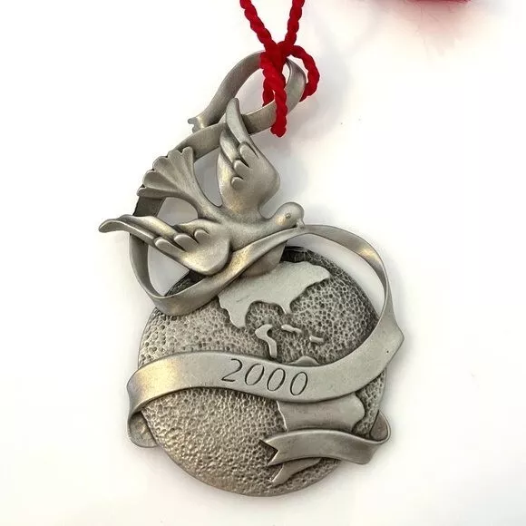 Avon Peaceful Millennium 2000 Pewter Collectible Hanging Christmas Ornament