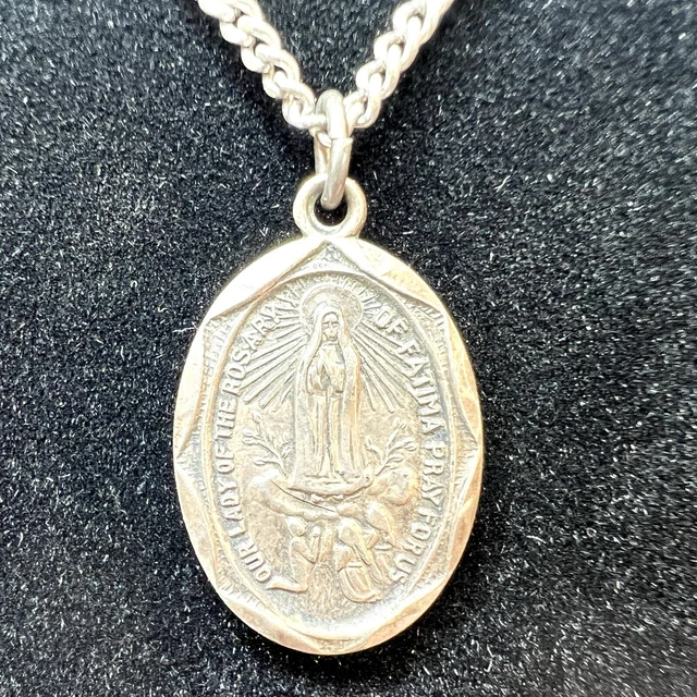 OUR LADY OF the Miraculous Medal Virgin Mary Creed Sterling Silver W ...