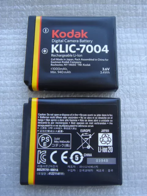 Batterie D'ORIGINE KODAK KLIC-7004 Fuji NP-50 NP50 FUJIFILM FinePix F200EXR F50F