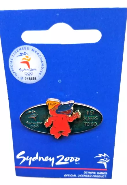 Olympic Games Pins Badge Sydney 2000 MASCOT SYD 19 SLEEPS TO GO MOVEABLE PIN
