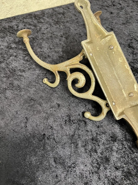 Vintage Barbershop Coat or Hat Rack Nickel Plated Wall Mount 7