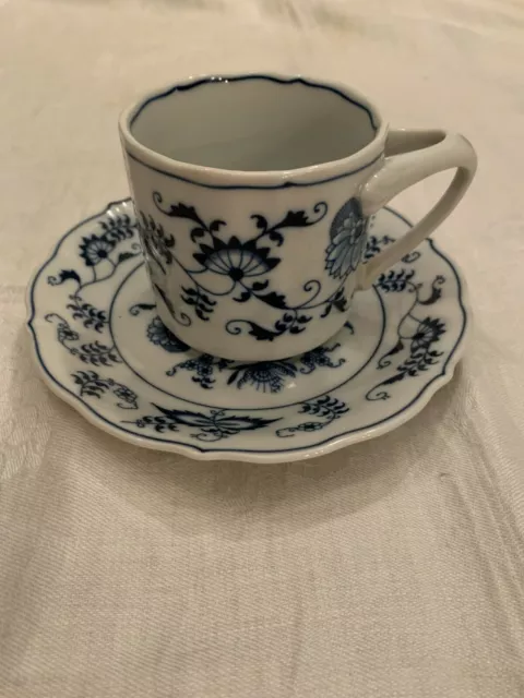 Blue Danube Blue Onion Coffee Mug Saucer Japan Rectangle Banner Vintage