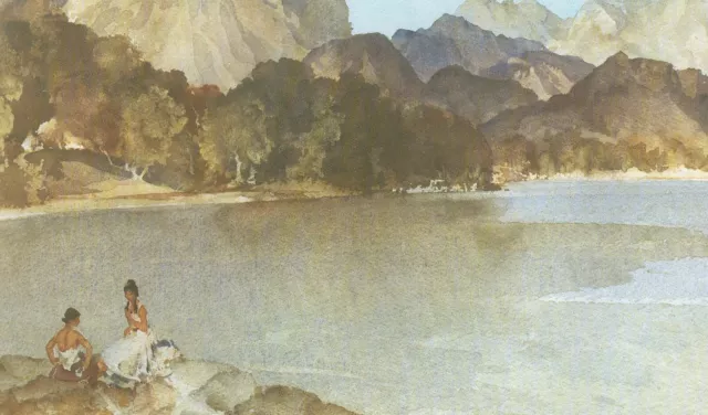 Nude Models Of William Russell Flint Lakeside In Arcady 1960 Fine Mounted Print