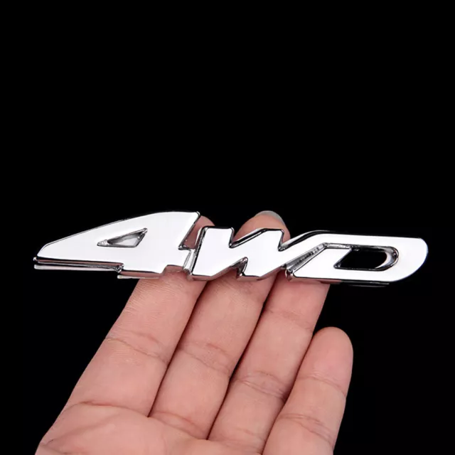 Chrome Silver Metal 4WD Logo Car Tailgate Emblem Sticker Badge Decal Accessories