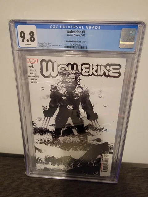 Wolverine #1 2nd Print B&W Sketch Adam Kubert 1:25 Variant CGC 9.8